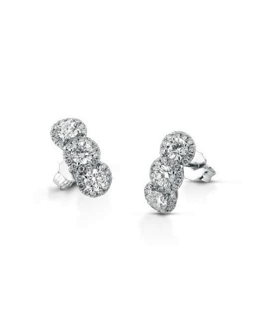 ORECCHINI FANTASIA IN ORO BIANCO 18 K CON DIAMANTI NATURALI E VVS