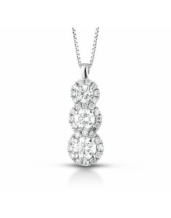 CIONDOLO FANTASIA IN ORO BIANCO 18 K CON DIAMANTI NATURALI E VVS