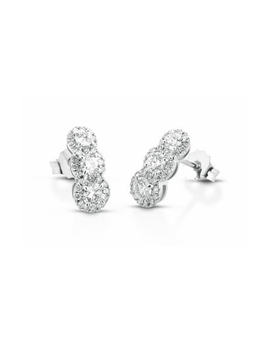 ORECCHINI FANTASIA IN ORO BIANCO 18 K CON DIAMANTI NATURALI E VVS