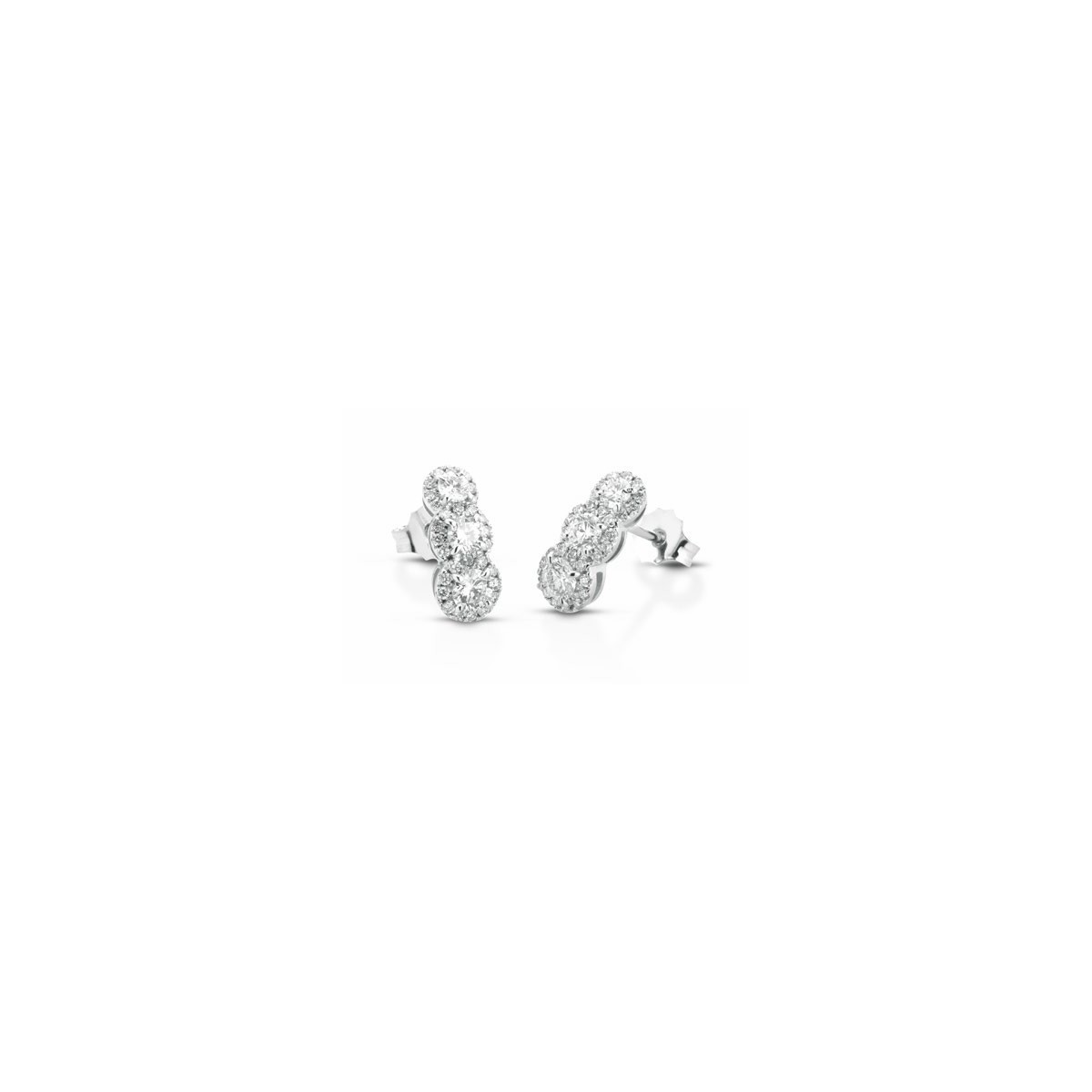 ORECCHINI FANTASIA IN ORO BIANCO 18 K CON DIAMANTI NATURALI E VVS