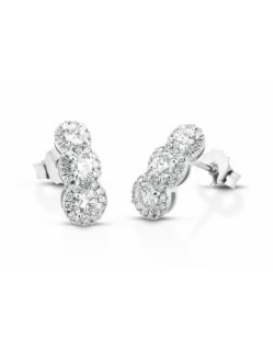 ORECCHINI FANTASIA IN ORO BIANCO 18 K CON DIAMANTI NATURALI E VVS