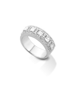 ANELLO FANTASIA IN ORO BIANCO 18 K CON DIAMANTI NATURALI E VVS
