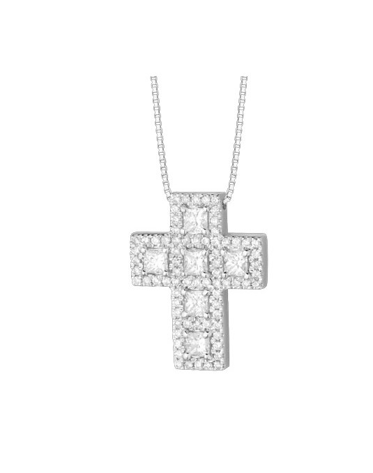 CIONDOLO FANTASIA IN ORO BIANCO 18 K CON DIAMANTI NATURALI E VVS