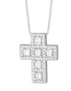 CIONDOLO FANTASIA IN ORO BIANCO 18 K CON DIAMANTI NATURALI E VVS