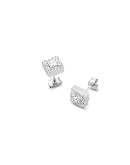 ORECCHINI FANTASIA IN ORO BIANCO 18 K CON DIAMANTI NATURALI E VVS