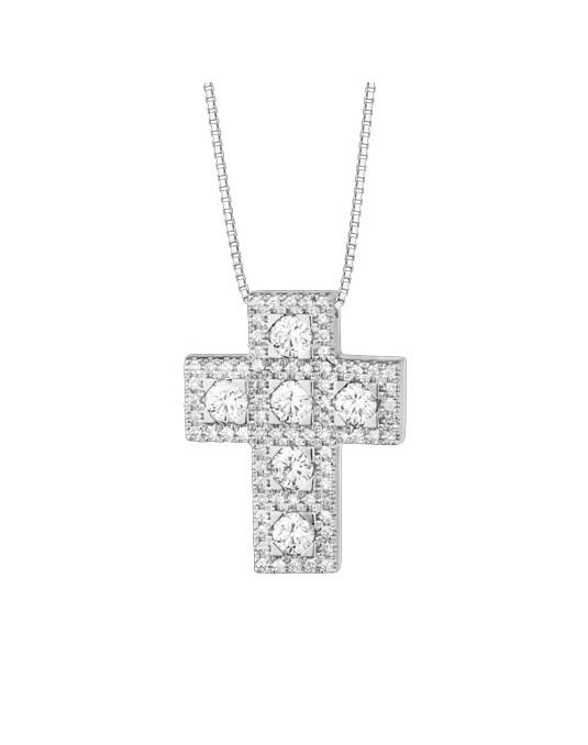 CIONDOLO FANTASIA IN ORO BIANCO 18 K CON DIAMANTI NATURALI E VVS