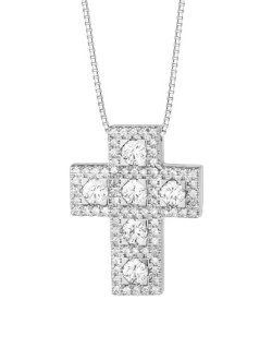 CIONDOLO FANTASIA IN ORO BIANCO 18 K CON DIAMANTI NATURALI E VVS