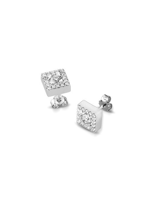 ORECCHINI FANTASIA IN ORO BIANCO 18 K CON DIAMANTI NATURALI E VVS