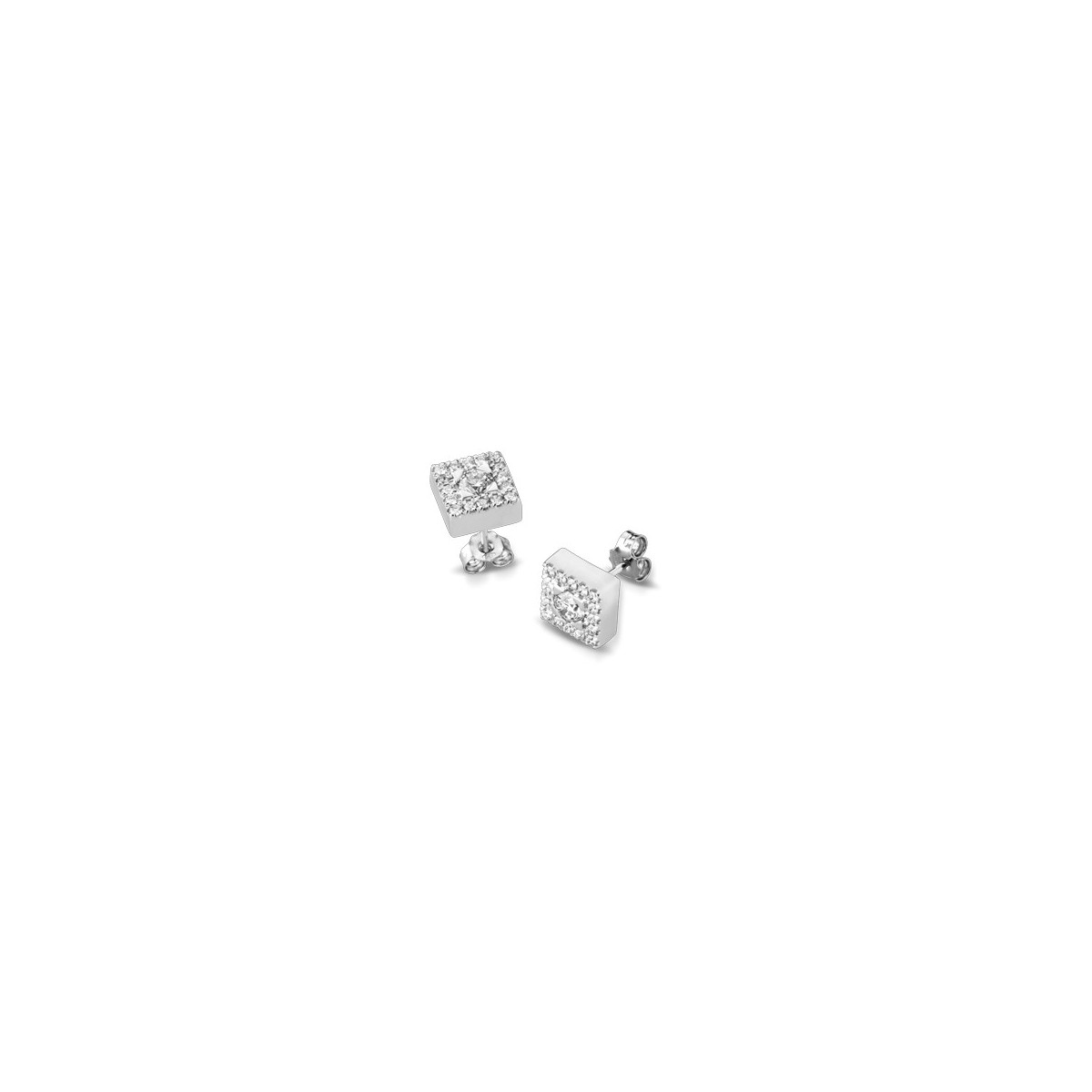 ORECCHINI FANTASIA IN ORO BIANCO 18 K CON DIAMANTI NATURALI E VVS