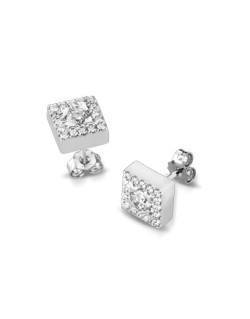 ORECCHINI FANTASIA IN ORO BIANCO 18 K CON DIAMANTI NATURALI E VVS