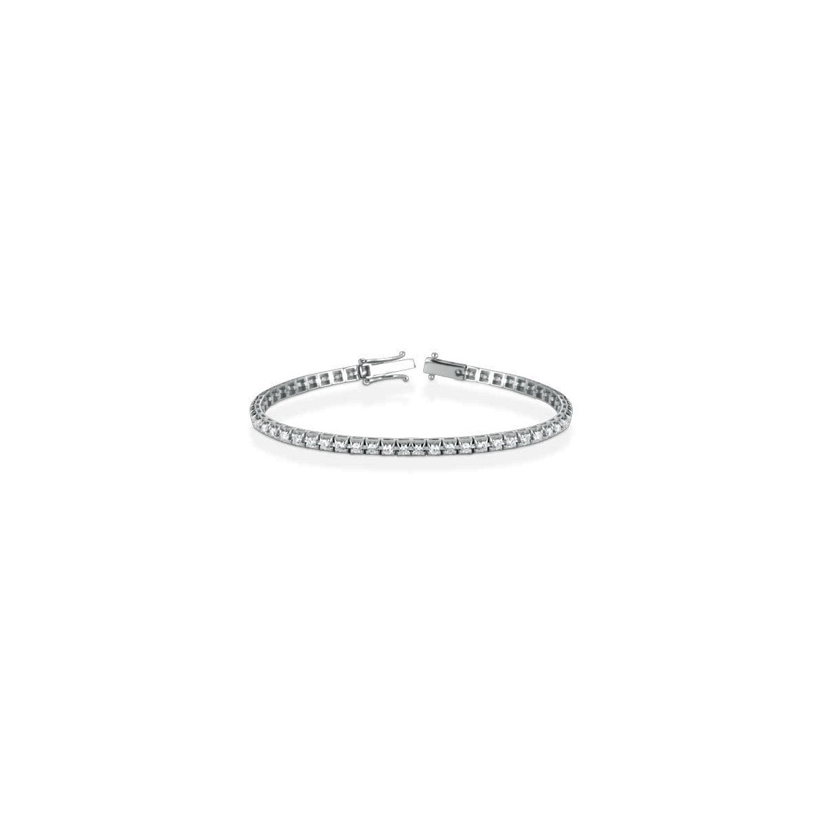 BRACCIALE TENNIS UOMO ORO BIANCO 18 K CON DIAMANTI NATURALI E VVS