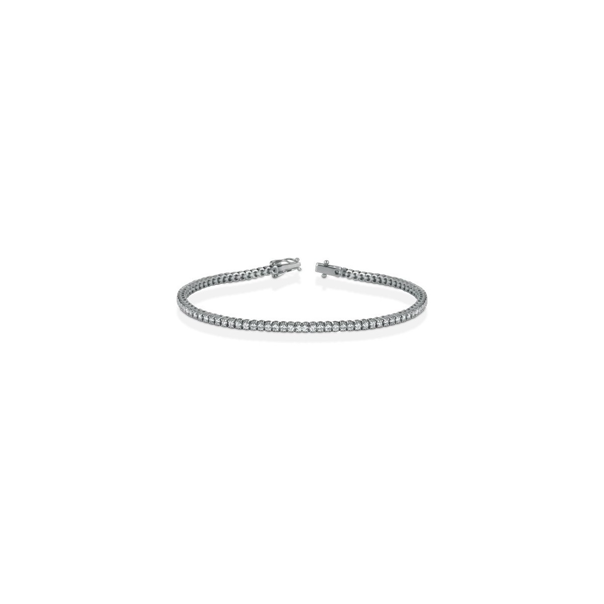 BRACCIALE TENNIS UOMO ORO BIANCO 18 K CON DIAMANTI NATURALI E VVS