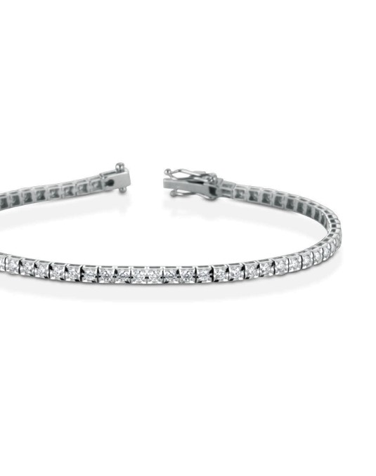 BRACCIALE TENNIS UOMO ORO BIANCO 18 K CON DIAMANTI NATURALI E VVS