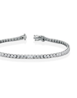 BRACCIALE TENNIS UOMO ORO BIANCO 18 K CON DIAMANTI NATURALI E VVS