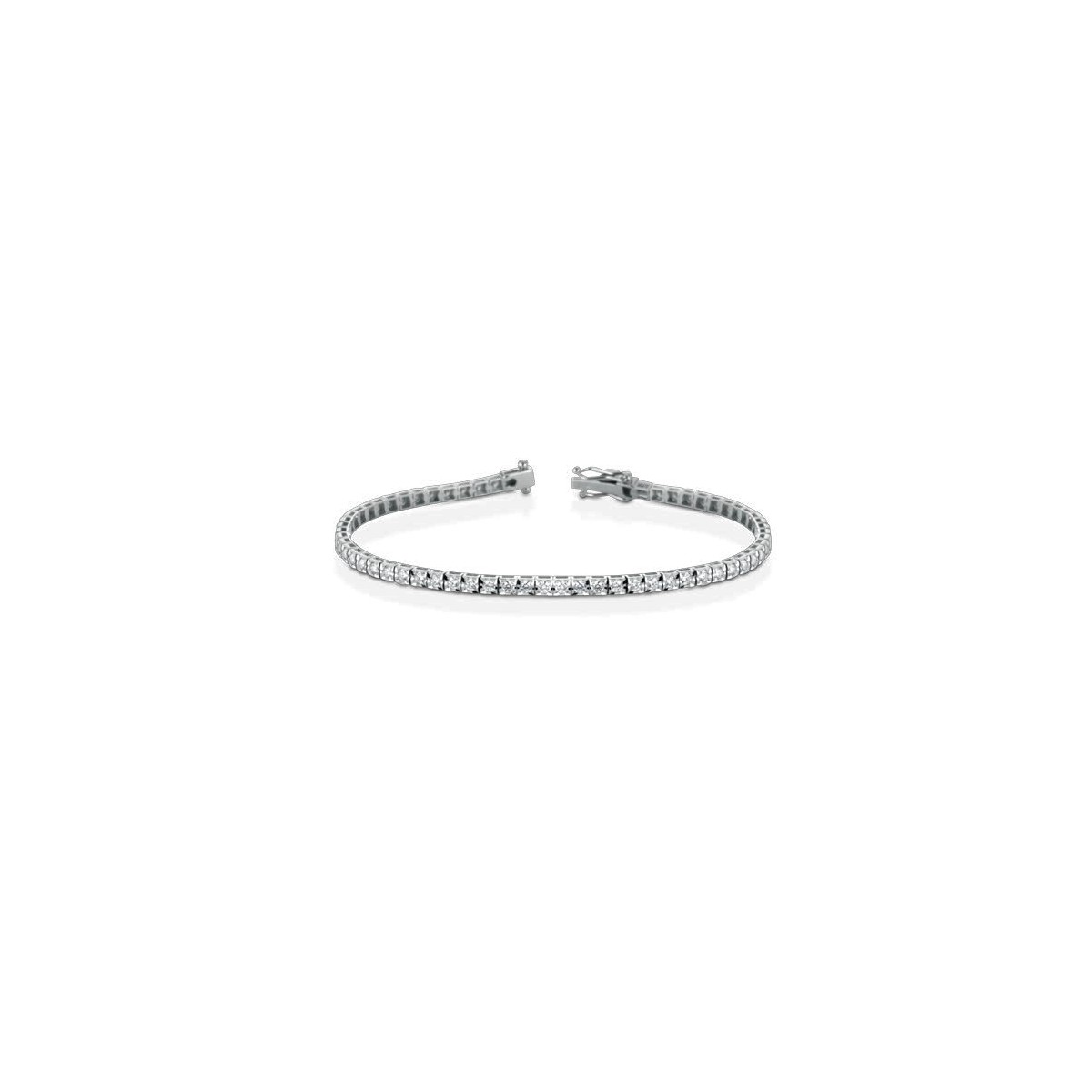 BRACCIALE TENNIS UOMO ORO BIANCO 18 K CON DIAMANTI NATURALI E VVS