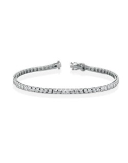 SG71129 Bracciale tennis uomo oro bianco 18k con diamanti naturali e vvs