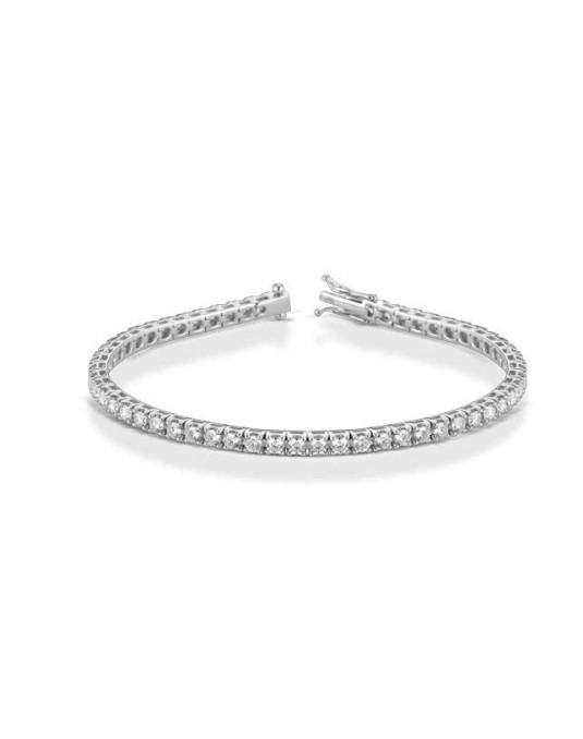 BRACCIALE TENNIS UOMO ORO BIANCO 18 K CON DIAMANTI NATURALI E VVS