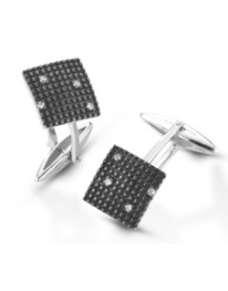 GEMELLI UOMO ORO BIANCO 18 K CON DIAMANTI NATURALI 0.06 CARATI E VVS