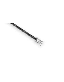 BRACCIALE TENNIS UOMO ORO BIANCO 18 K CON DIAMANTI NERI NATURALI