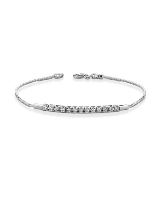 BRACCIALE TENNIS UOMO ORO BIANCO 18 K CON DIAMANTI NATURALI E VVS