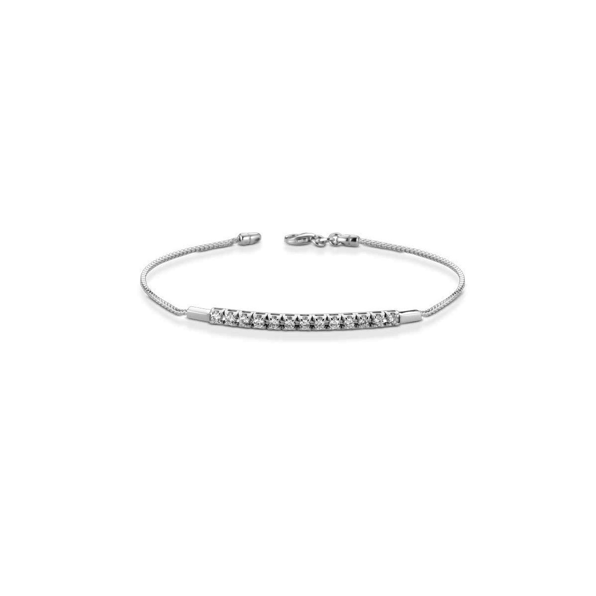 BRACCIALE TENNIS UOMO ORO BIANCO 18 K CON DIAMANTI NATURALI E VVS