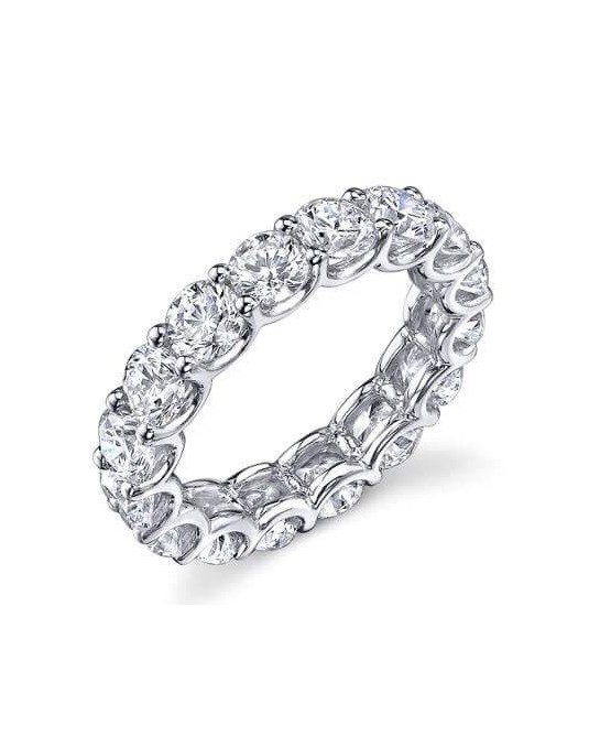 ANELLO RIVIERA VERETTA GIRO ORO BIANCO 18 K CON DIAMANTI NATURALI E VVS