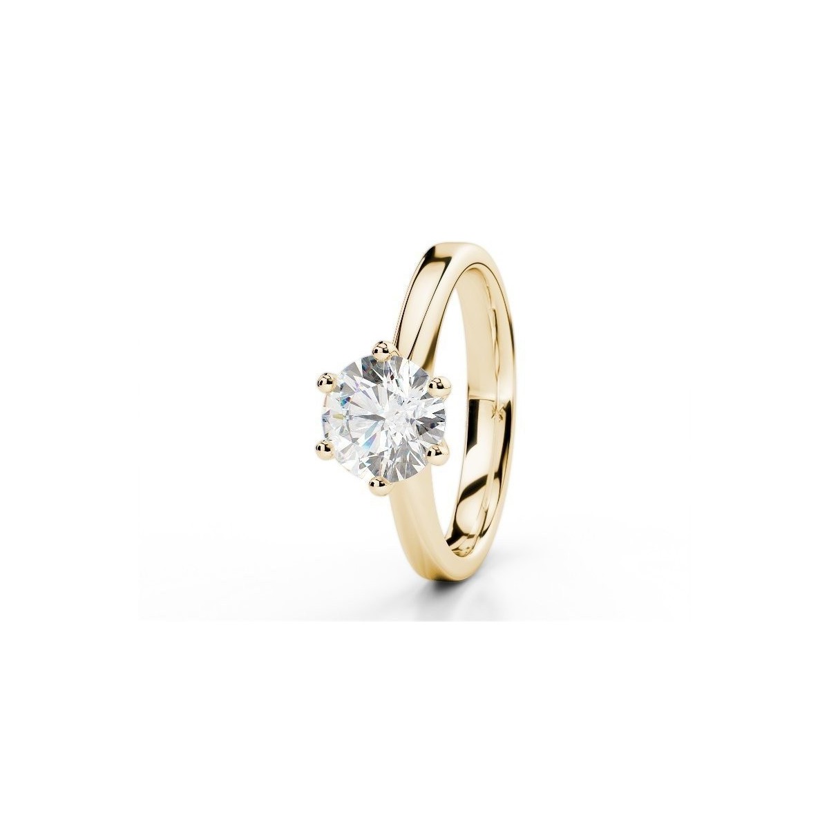 ANELLO SOLITARIO IN ORO GIALLO 18 K CON DIAMANTE NATURALE CERTIFICATO DGC
