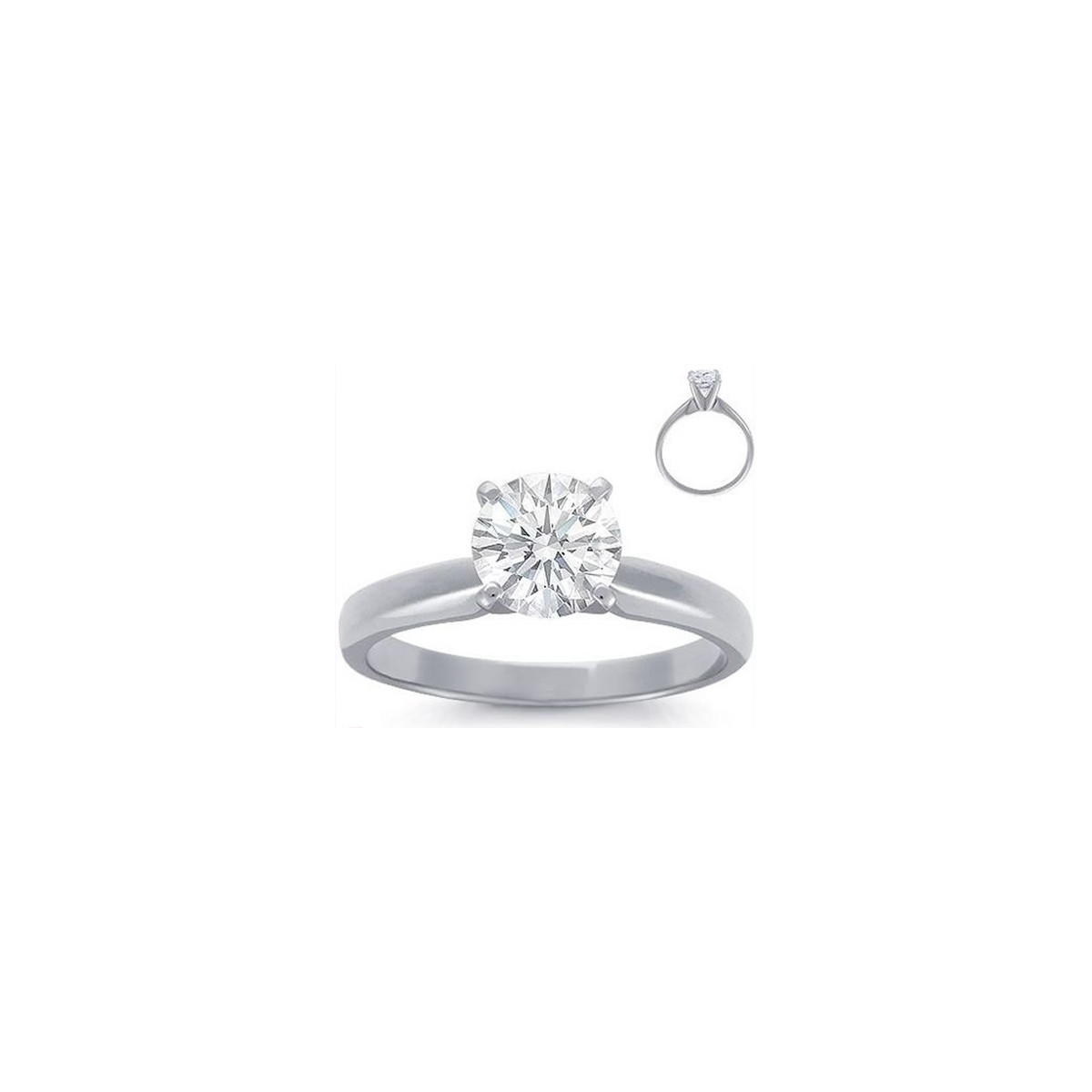 ANELLO SOLITARIO IN ORO BIANCO 18 K CON DIAMANTE NATURALE CERTIFICATO DGC