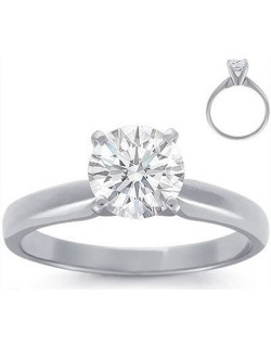 ANELLO SOLITARIO IN ORO BIANCO 18 K CON DIAMANTE NATURALE CERTIFICATO DGC