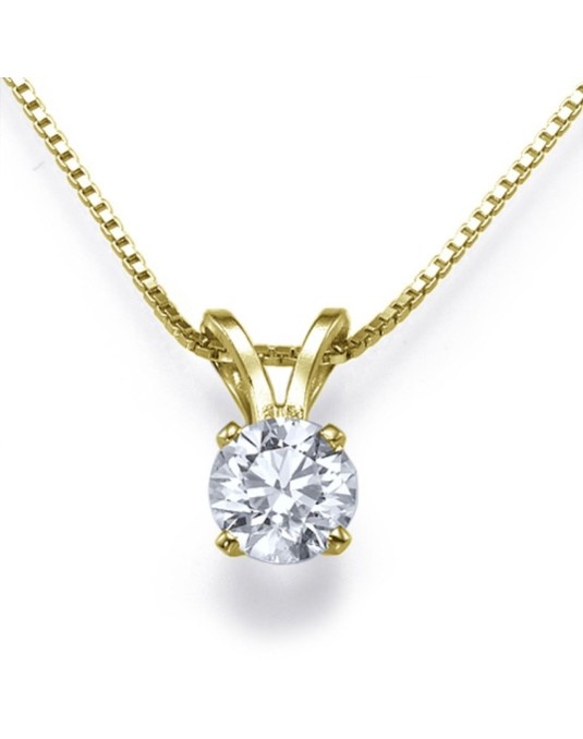 CIONDOLO PUNTO LUCE IN ORO GIALLO 18 K CON DIAMANTE NATURALE CERTIFICATO DGC