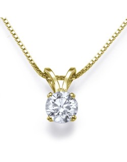 CIONDOLO PUNTO LUCE IN ORO GIALLO 18 K CON DIAMANTE NATURALE CERTIFICATO DGC