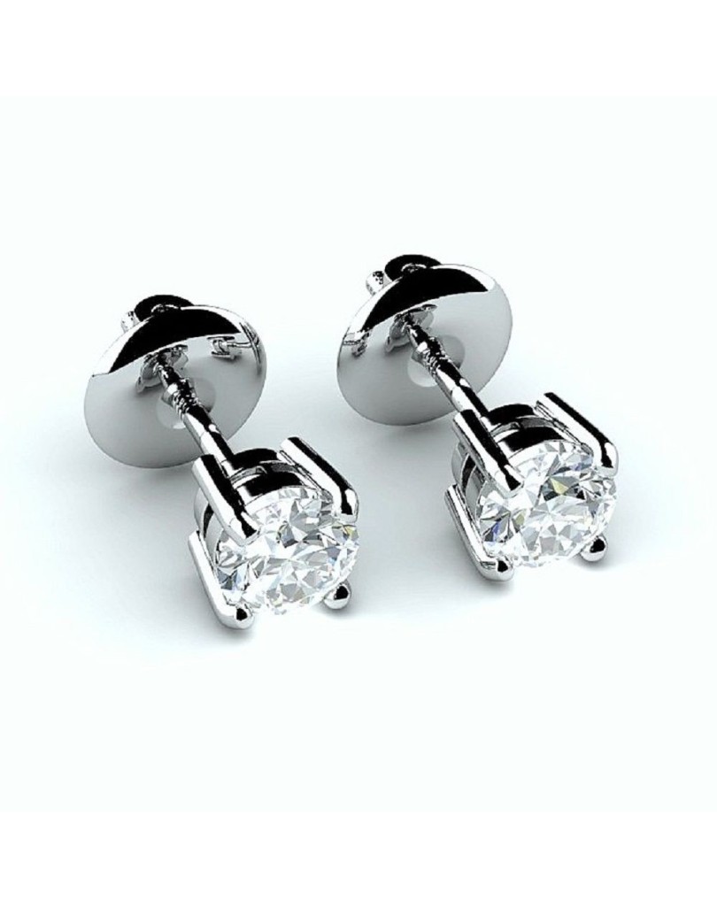 ORECCHINI IN ORO BIANCO 18 K CON DIAMANTI NATURALI CERTIFICATI DGC