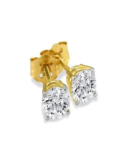 ORECCHINI IN ORO GIALLO 18 K CON DIAMANTI NATURALI CERTIFICATI DGC