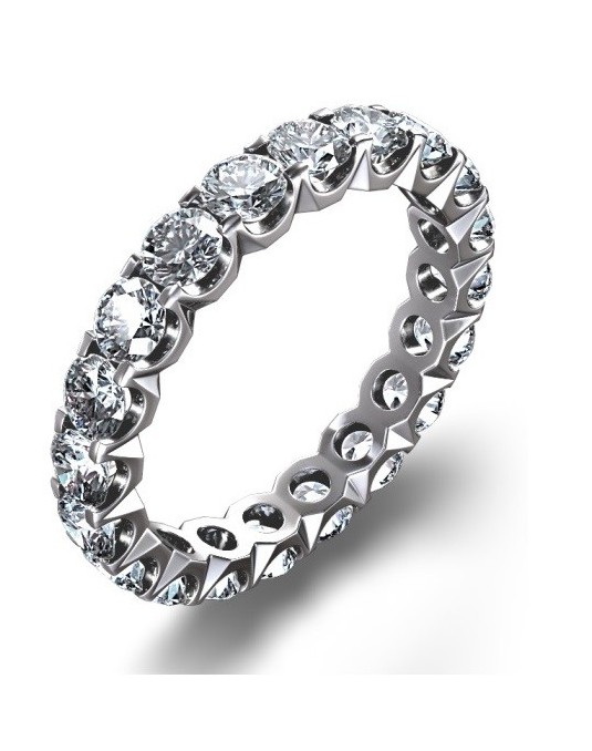 ANELLO RIVIERA VERETTA GIRO ORO BIANCO 18 K CON DIAMANTI NATURALI E VVS