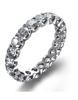 ANELLO RIVIERA VERETTA GIRO ORO BIANCO 18 K CON DIAMANTI NATURALI E VVS