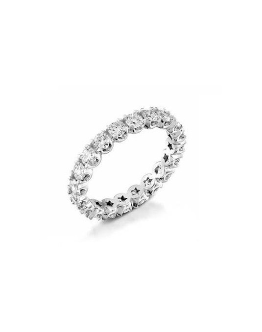 ANELLO RIVIERA VERETTA GIRO ORO BIANCO 18 K CON DIAMANTI NATURALI E VVS