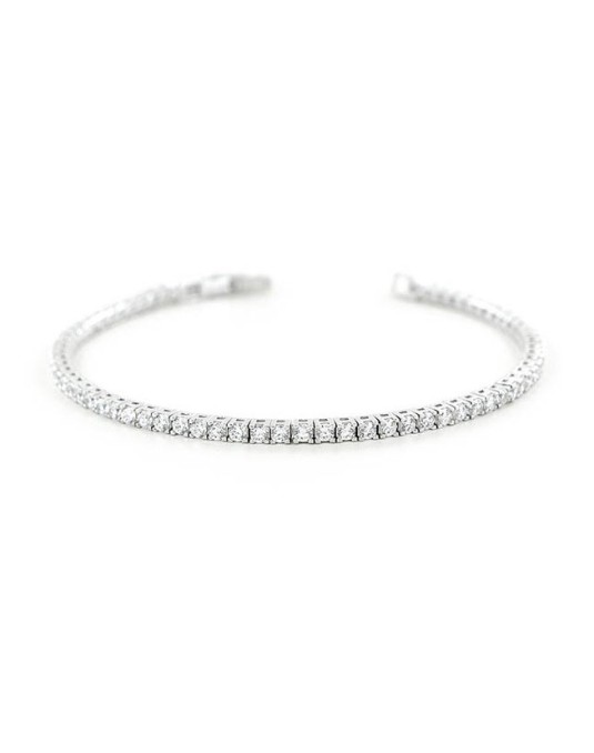 BRACCIALE TENNIS IN ORO BIANCO 18 K CON DIAMANTI NATURALI E VVS