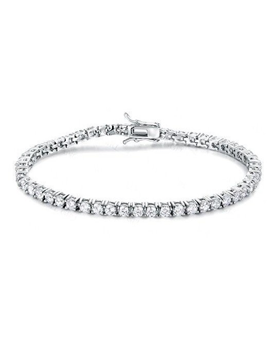 BRACCIALE TENNIS IN ORO BIANCO 18 K CON DIAMANTI NATURALI E VVS