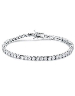 BRACCIALE TENNIS IN ORO BIANCO 18 K CON DIAMANTI NATURALI E VVS