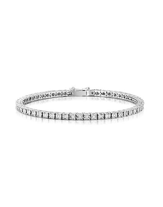 BRACCIALE TENNIS IN ORO BIANCO 18 K CON DIAMANTI NATURALI E VVS