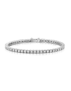 BRACCIALE TENNIS IN ORO BIANCO 18 K CON DIAMANTI NATURALI E VVS