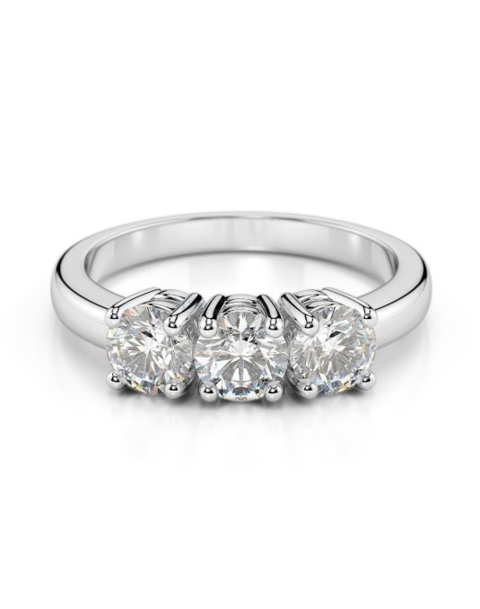 ANELLO TRILOGY IN ORO BIANCO 18 K CON DIAMANTI NATURALI E VVS