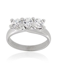 ANELLO TRILOGY IN ORO BIANCO 18 K CON DIAMANTI NATURALI E VVS