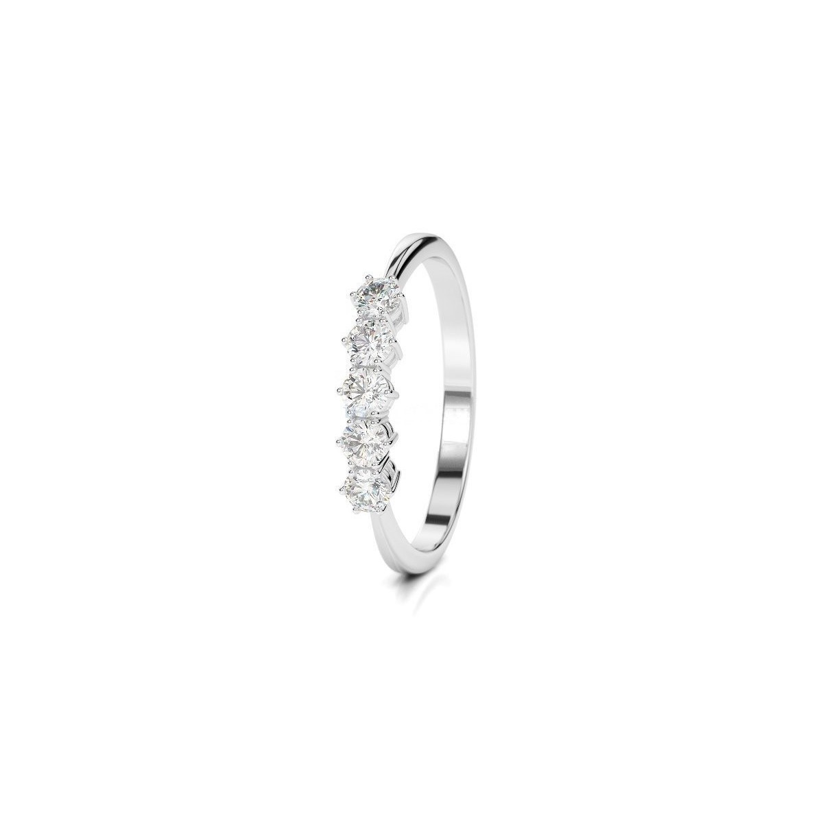 ANELLO RIVIERA VERETTA IN ORO BIANCO 18 K CON DIAMANTI NATURALI E VVS