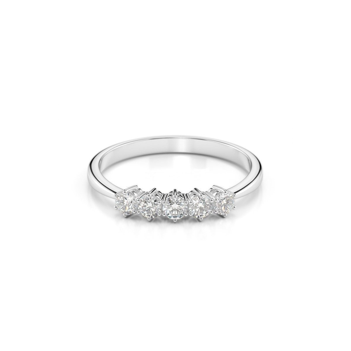 ANELLO RIVIERA VERETTA IN ORO BIANCO 18 K CON DIAMANTI NATURALI E VVS