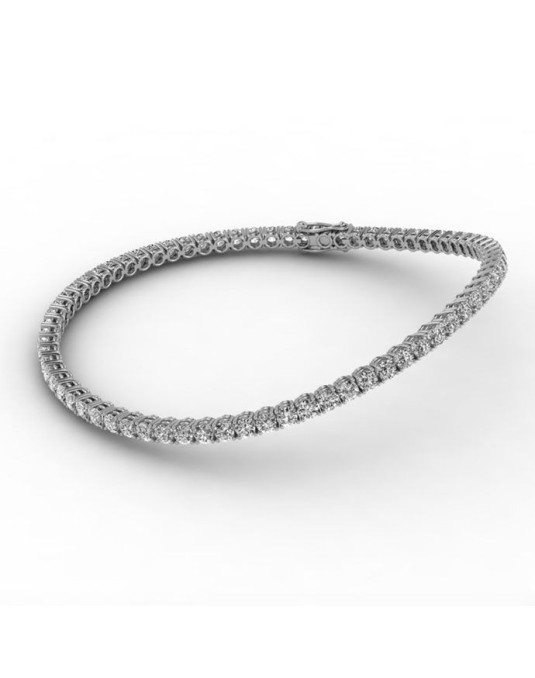 BRACCIALE TENNIS IN ORO BIANCO 18 K CON DIAMANTI NATURALI E VVS