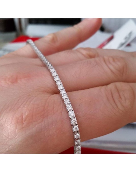 BRACCIALE TENNIS IN ORO BIANCO 18 K CON DIAMANTI NATURALI E VVS