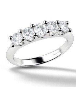 ANELLO RIVIERA VERETTA IN ORO BIANCO 18 K CON DIAMANTI NATURALI E VVS
