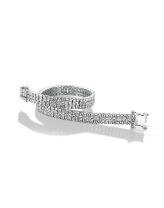 BRACCIALE IN ORO BIANCO 18 K CON DIAMANTI NATURALI 3 CARATI G VS CERTIFICATO