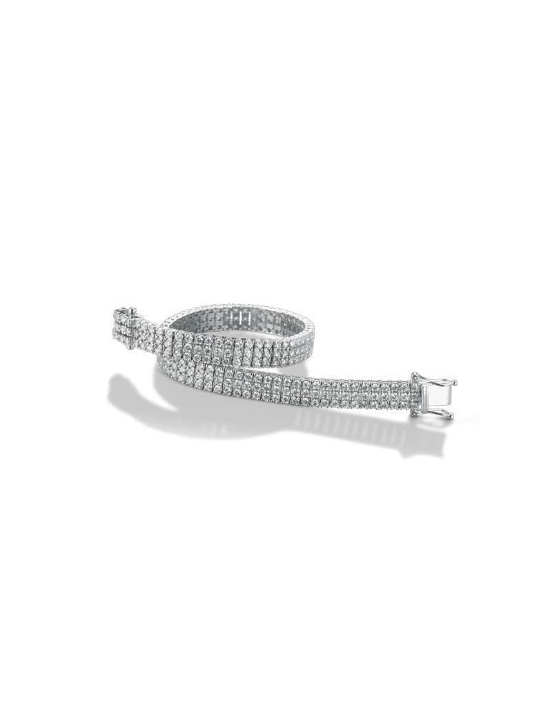 BRACCIALE IN ORO BIANCO 18 K CON DIAMANTI NATURALI 3 CARATI G VS CERTIFICATO
